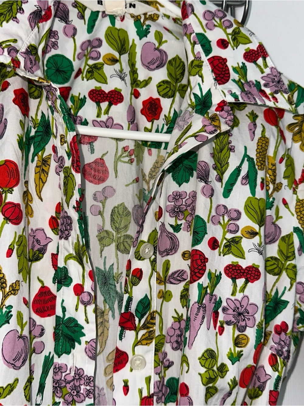 Boden Amy Cotton Midi Shirt Dress US 6R Market Vegetable Botanical Print - Picture 7 of 10